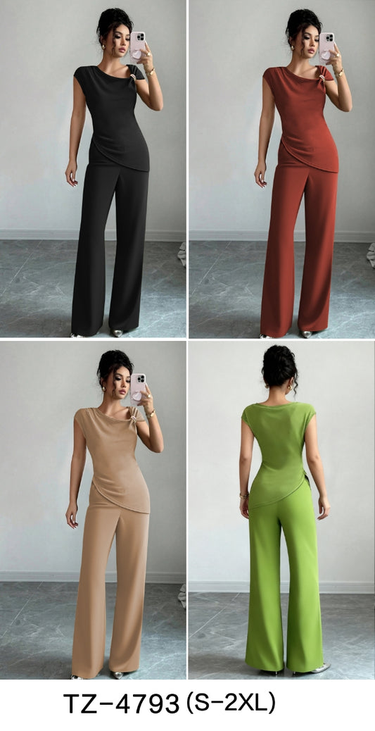 Elegant Twist Drape Two-Piece Set – TZ-4793 -6pcs